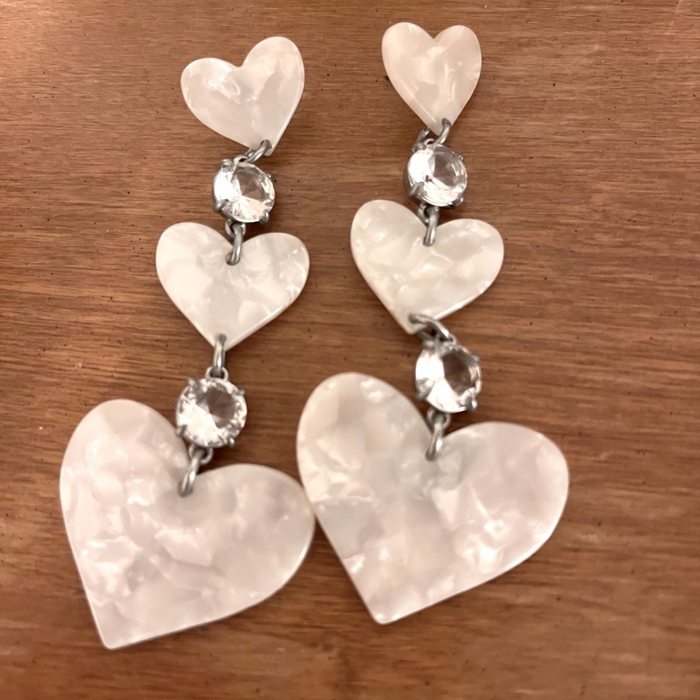 For Love and Lemons heart drop earrings - Picture 2 of 3